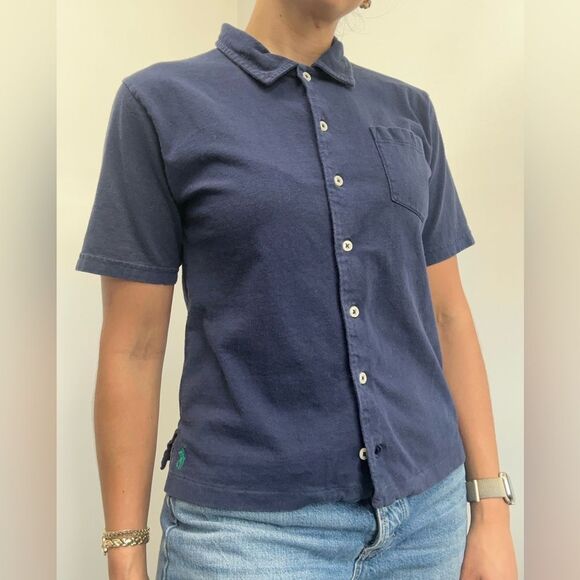Y2K Polo Ralph Lauren Jersey Knit 100% cotton Collared Short Sleeve Polo Size S - Picture 2 of 9